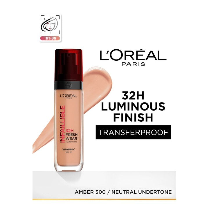 LOreal Paris Infallible 32H Fresh Wear Foundation 30 ml - Amber 300
