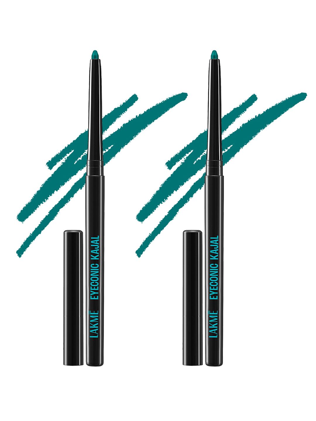 Lakme 2Pcs 9to5 Eyeconic Smudgeproof & Waterproof Kajal 0.35g each - Turquoise