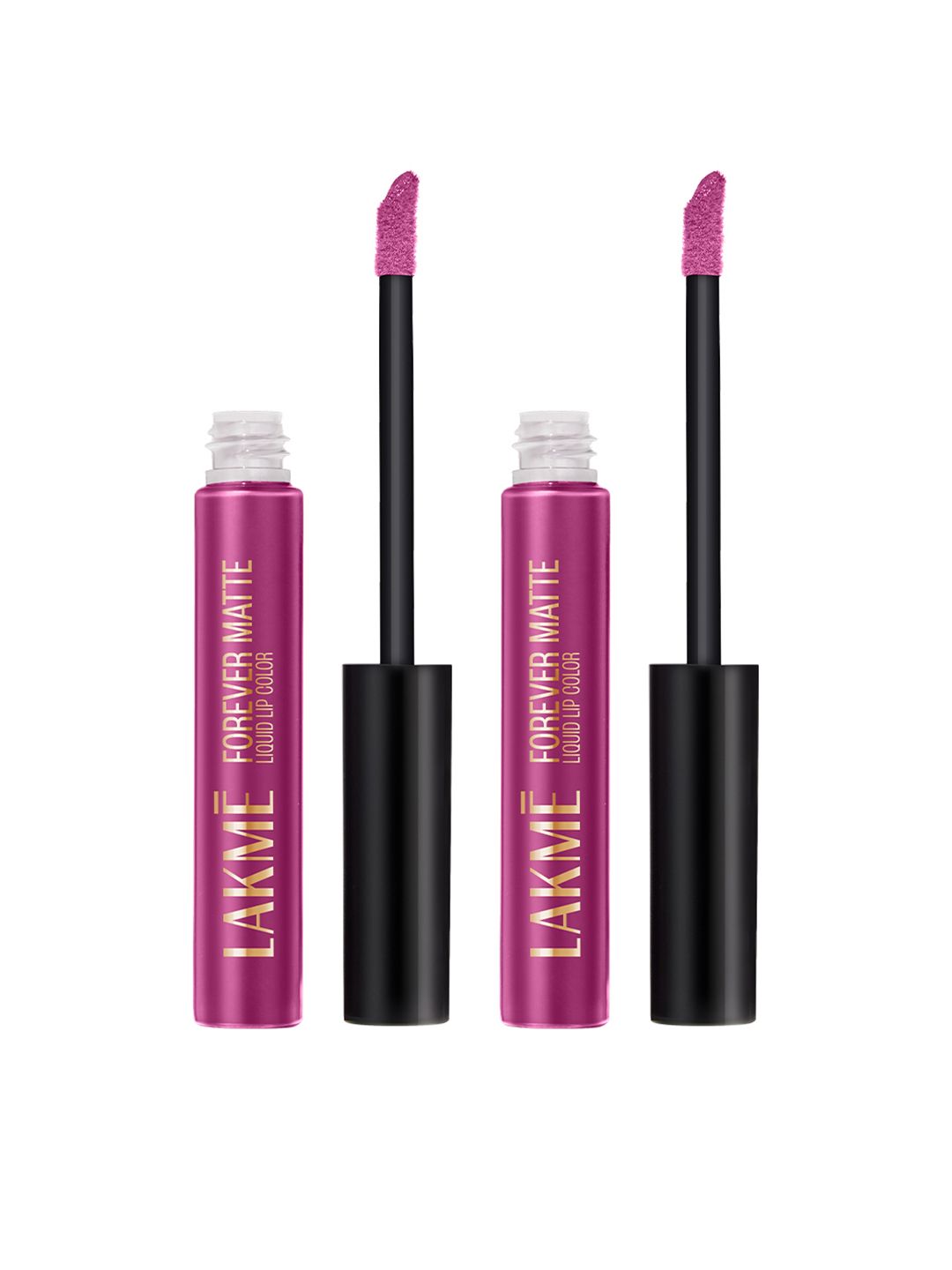 Lakme Set of 2 Forever Matte Liquid Lipstick  5.6ml each - Pink Trip