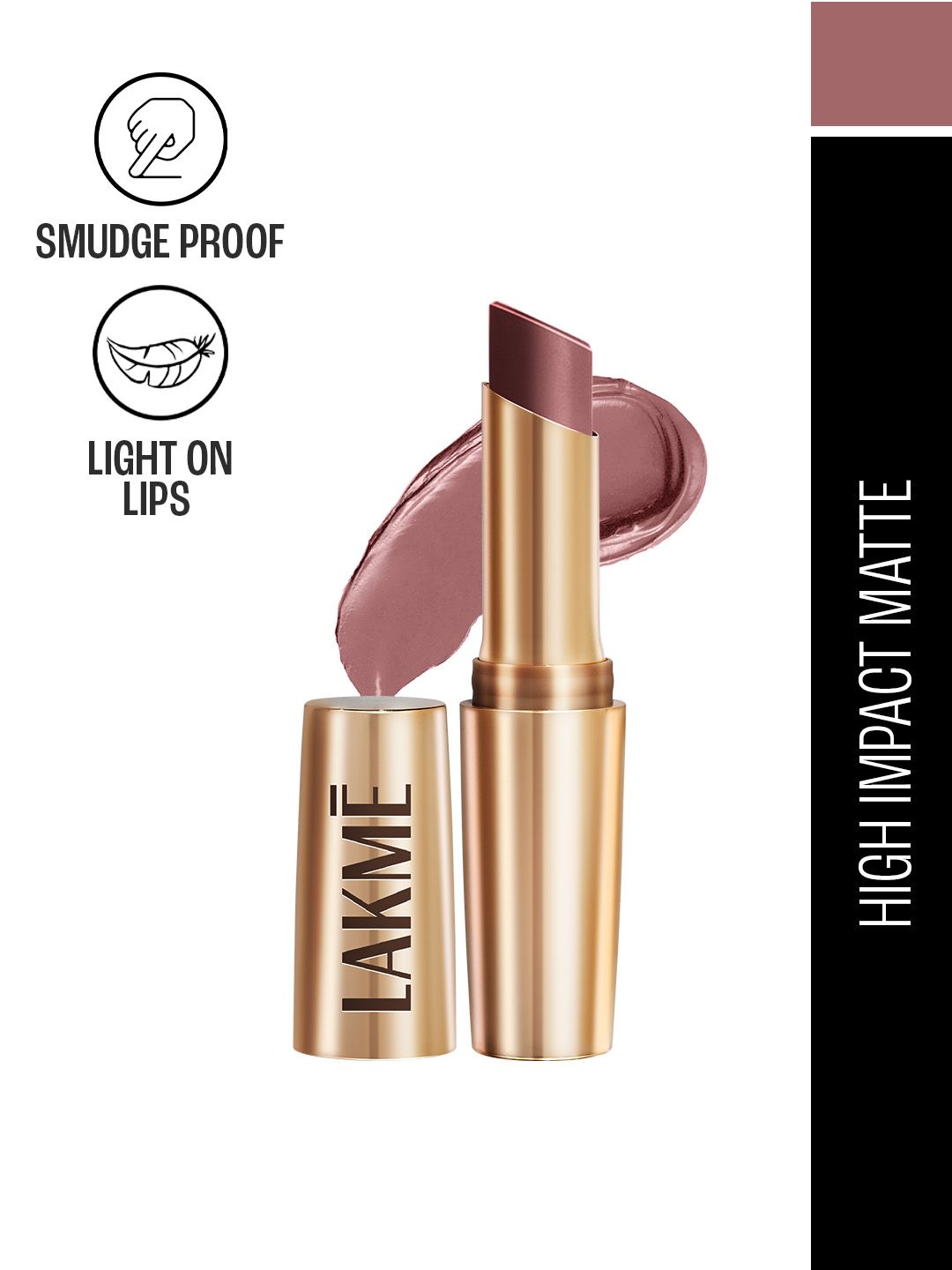 Lakme 9to5 Powerplay Priming Matte Lipstick With Vit E Lasts 16Hr 3.6g - Dusty Pink
