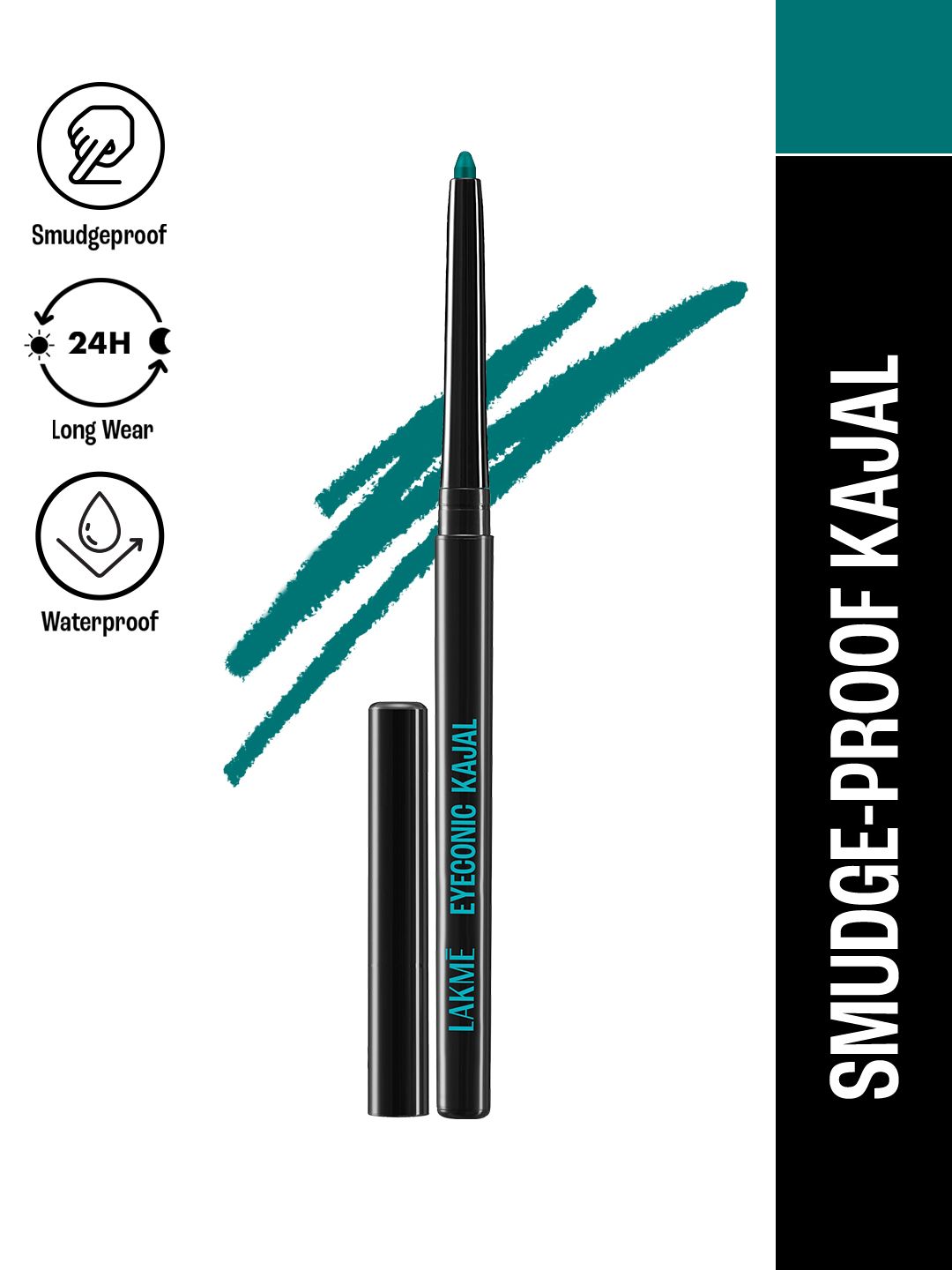 Lakme 9to5 Eyeconic Smudgeproof & Waterproof Kajal Lasts Upto 24Hr 0.35g - Turquiose