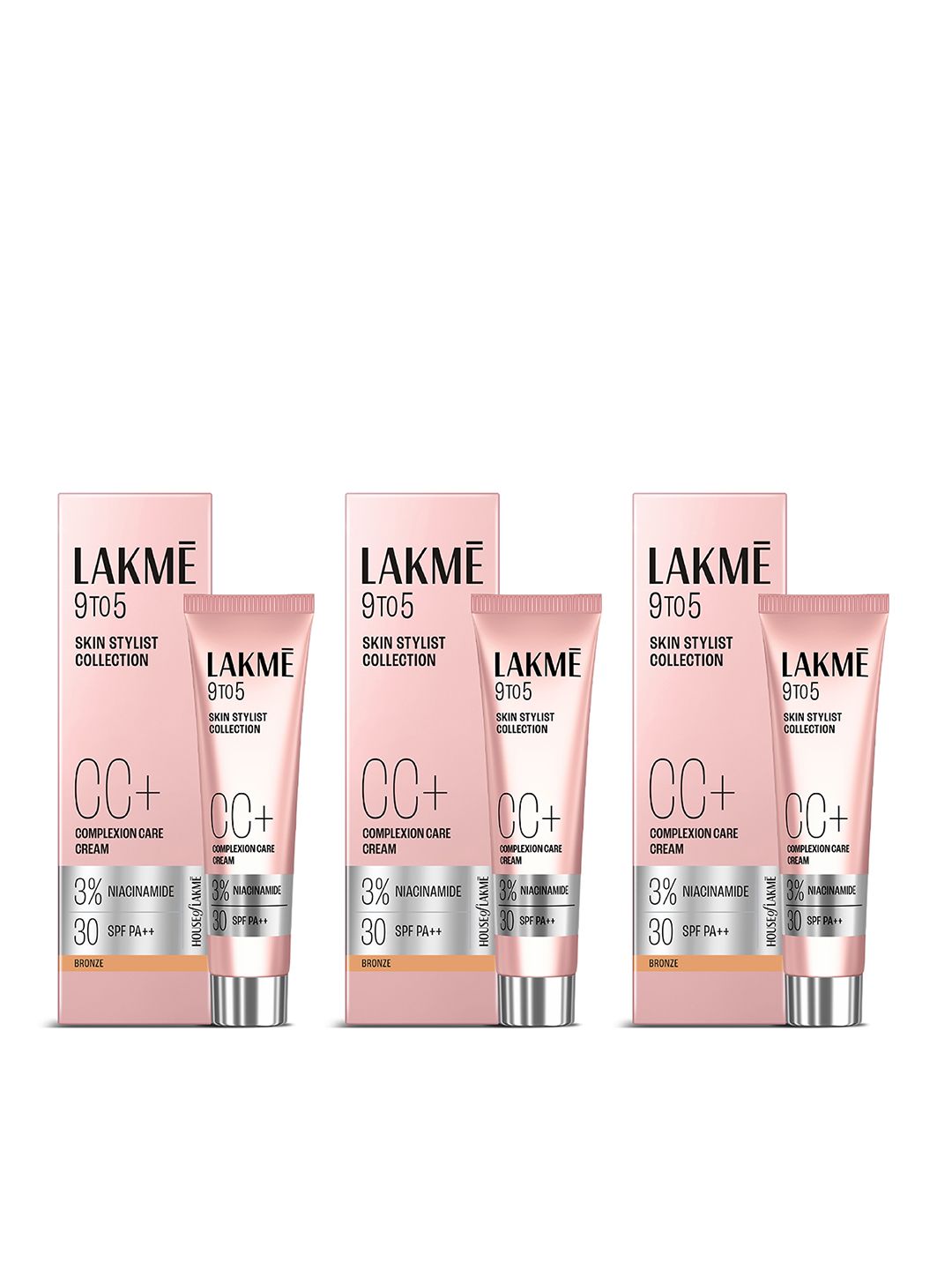 Lakme Set of 3 9to5 Complexion Care Face Cream 30 g Each - Bronze