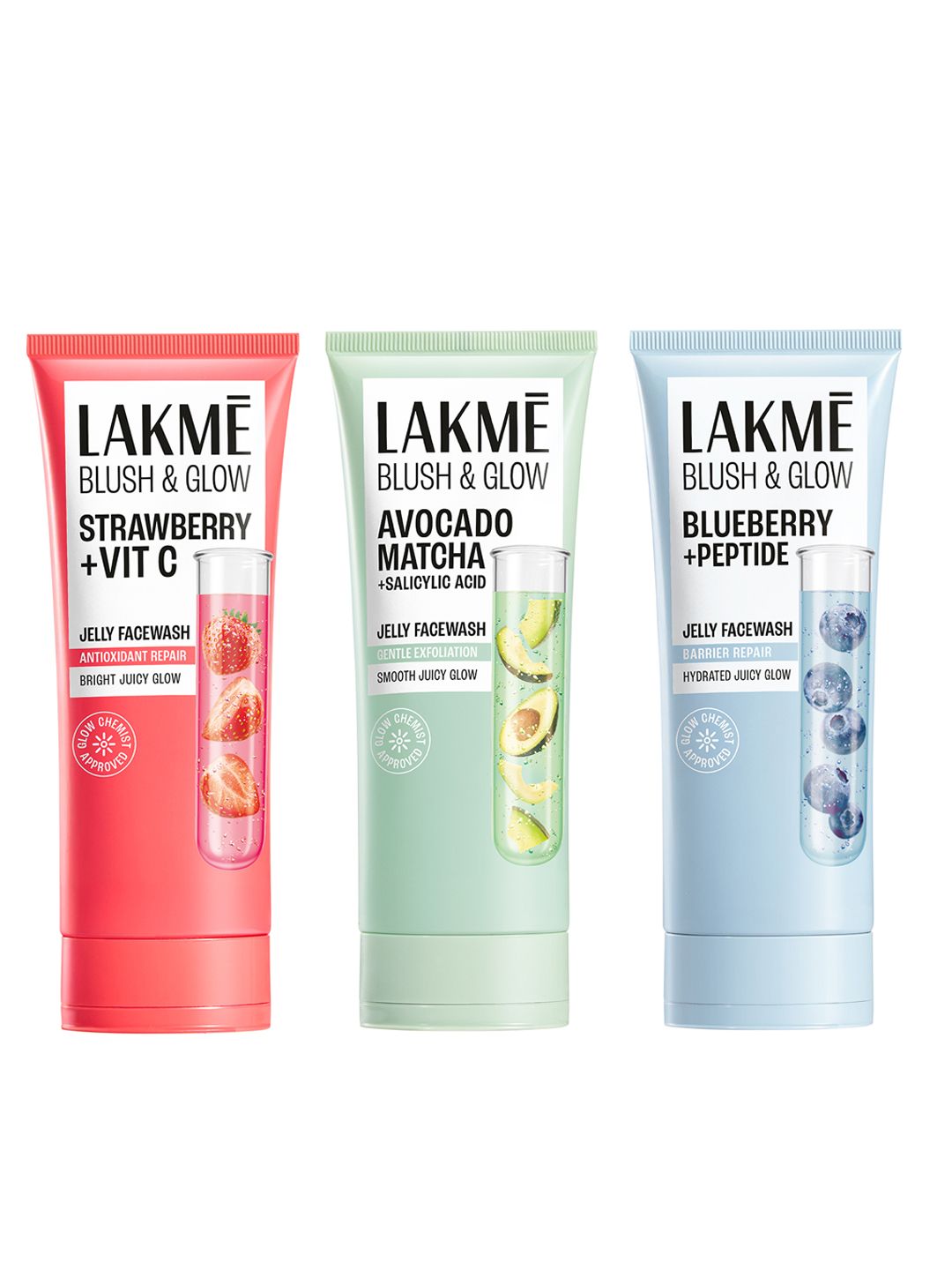 Lakme Set Of 3 Blush & Glow Jelly Face Wash - 100g Each