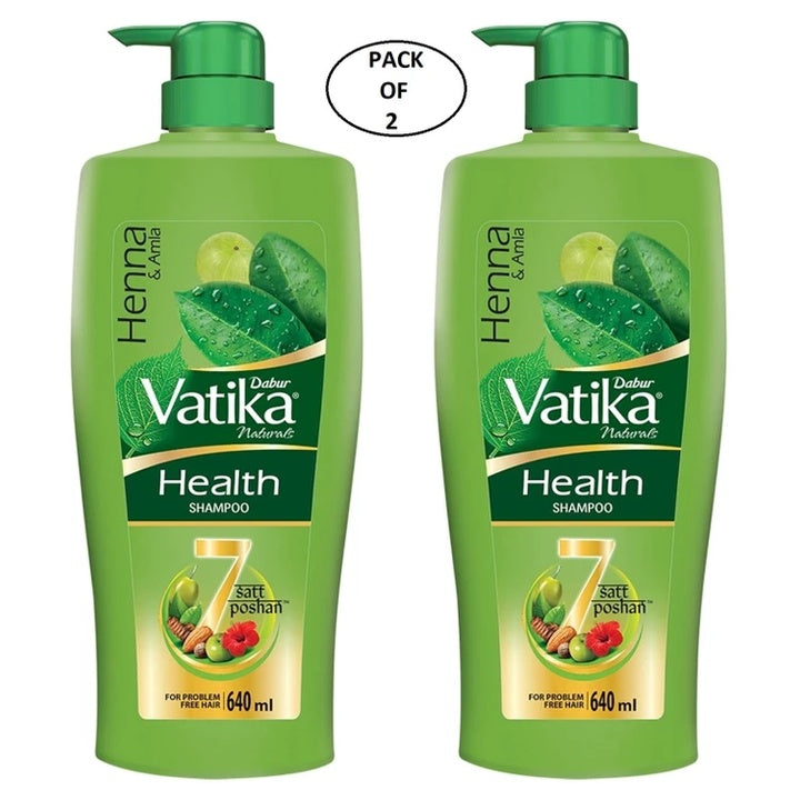 DABUR VATIKA Health Shampoo For Problem Free Hair Pack of-2.(LOOFH FREE) (1280 ml)