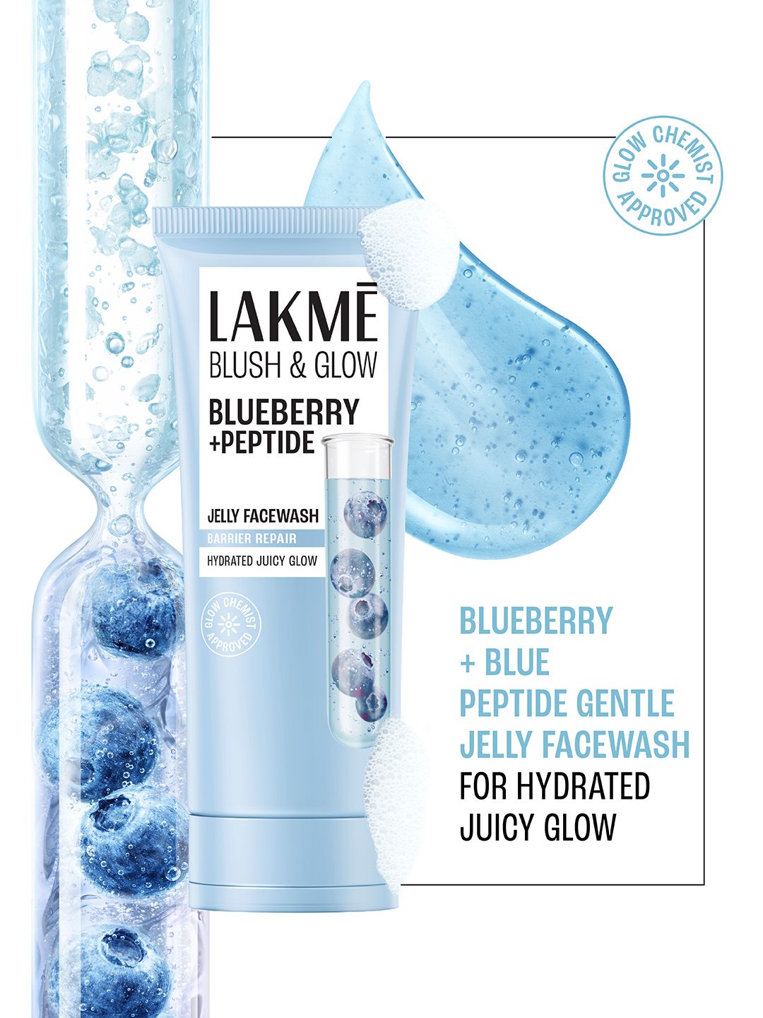 Lakme Blush & Glow Blueberry + Peptide Jelly Face Wash - 150 g