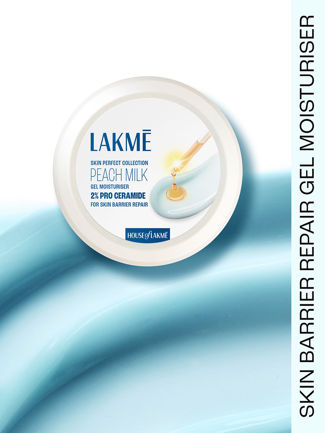 Lakme Peach Gel Moisturiser 2%Pro Ceramide for Barrier Repair & Glowing Skin - 100 g