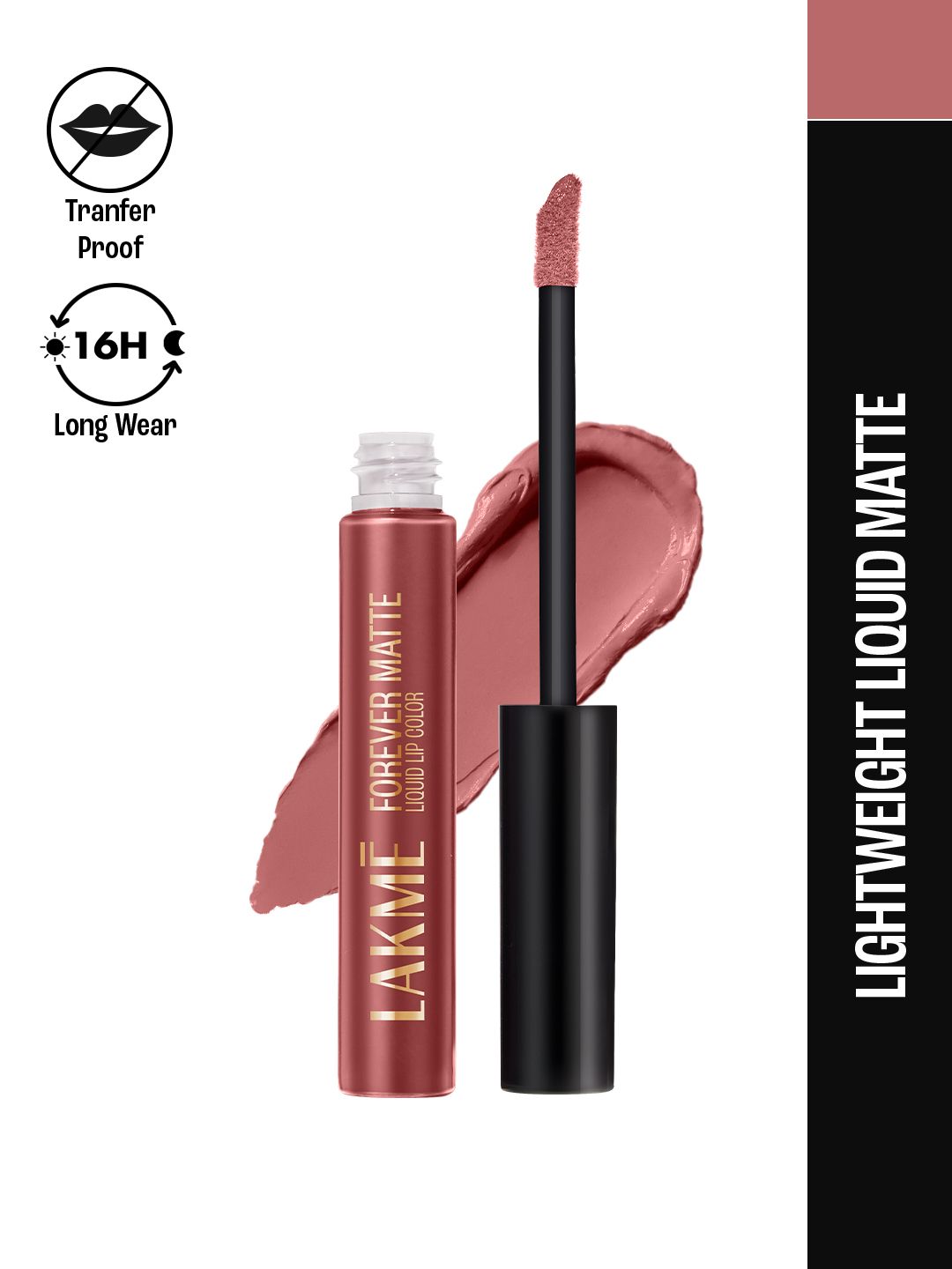 Lakme Forever Matte Lightweight & Transferproof 16Hr Liquid Lipstick 5.6ml - Pink Venus