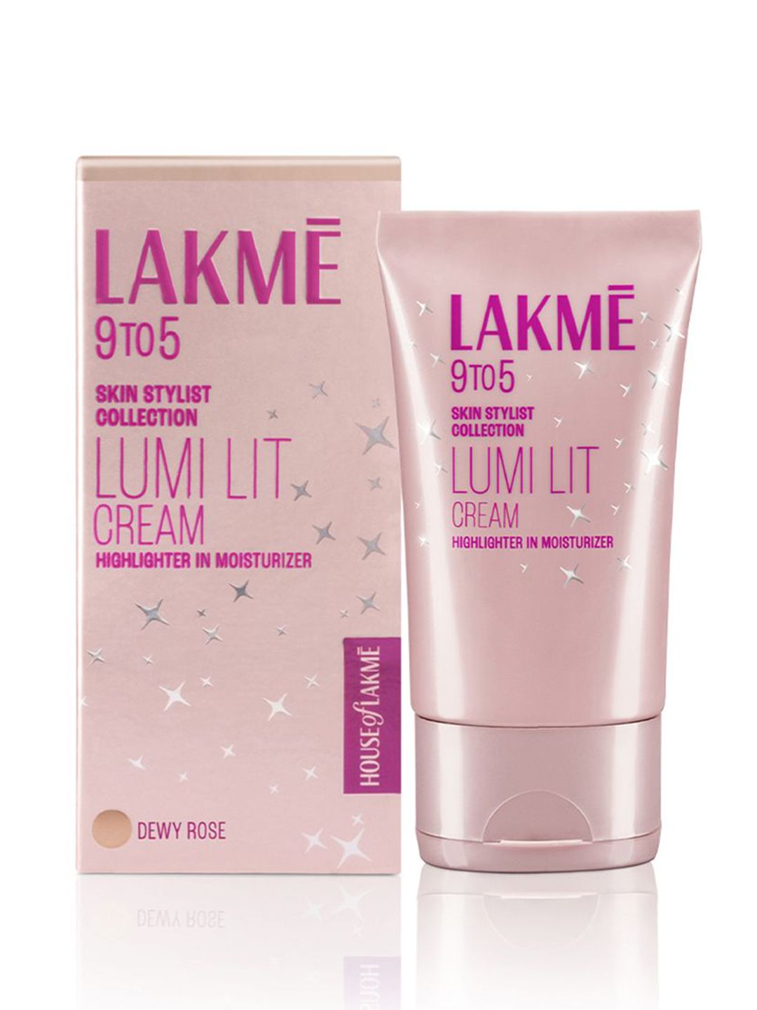 Lakme 9 To 5 Lumi Lit Cream - Highlighter + Moisturizer with Hyaluronic Acid 60g-Dewy Rose