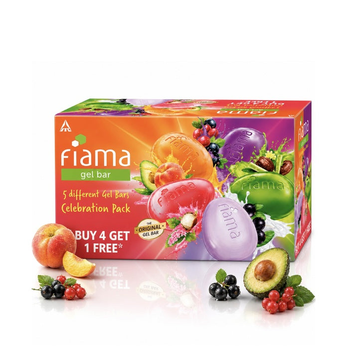 Fiama Gel Bar Celebration Pack with 5 unique Gel Bars, 125g (Buy 4 get 1 Free)