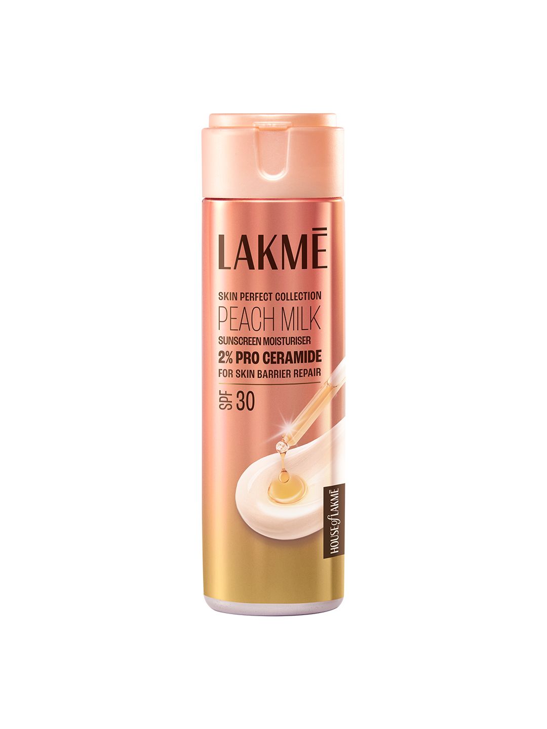 Lakme Peach Moisturiser with SPF 30 & Ceramide UV Defense & Barrier Repair - 200ml