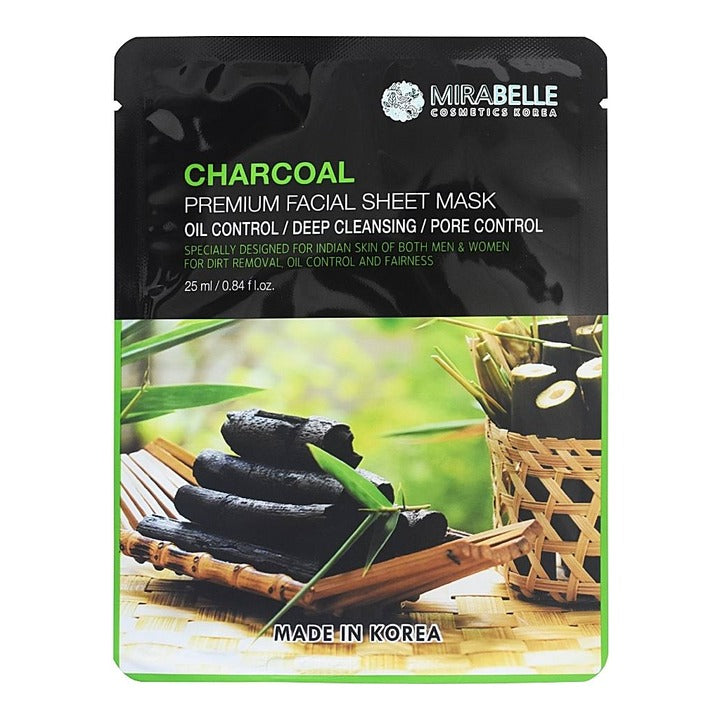 Mirabelle Charcoal Premium Facial Sheet Mask : 25 ml