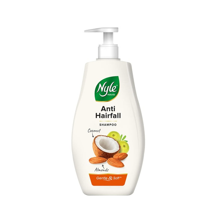 Nyle Naturals Anti-Hairfall Shampoo | For Hairfall Control | With Coconut Milk, Badam and Amla |Gentle & Soft Shampoo For Men & Women |800ml