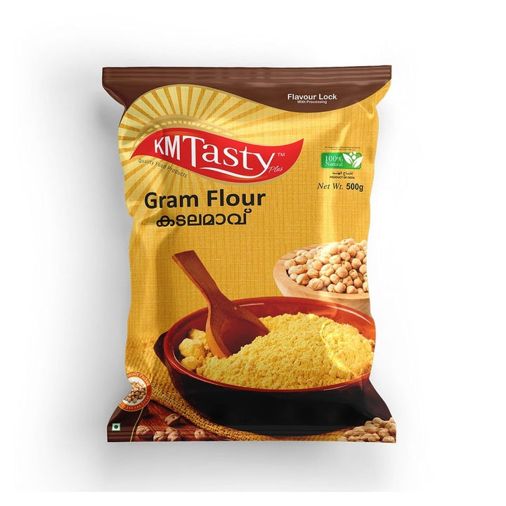 KM Tasty Plus Gram Flour | Premium Kadalamavu for Cooking, Baking, and Frying | Hygienically Packed Besan | 100% Natural & Pure Chana Dal Flour | 500g