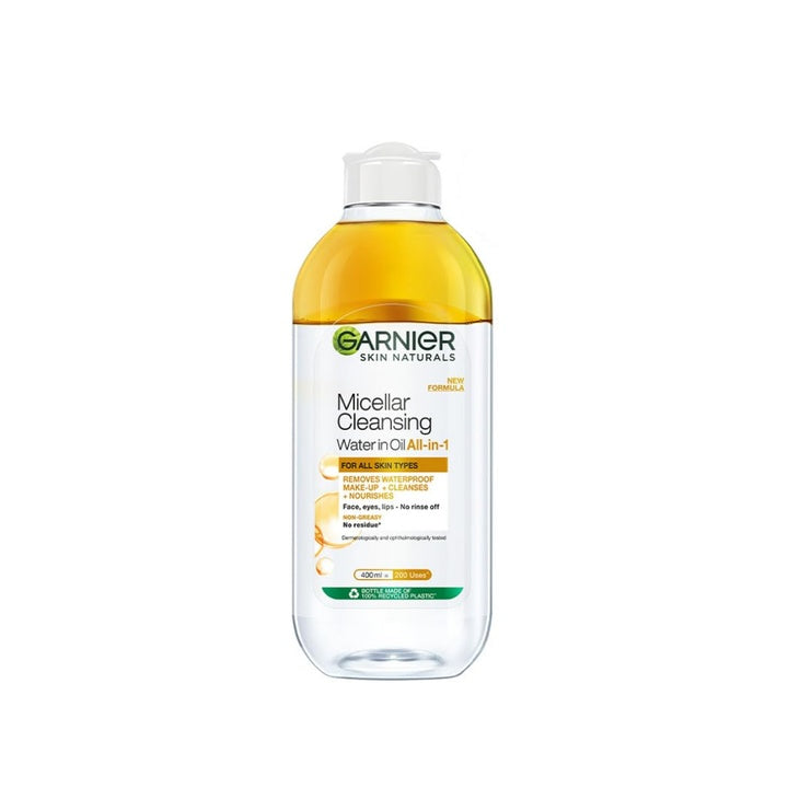 Garnier Micellar Oil-Infused Cleansing Water for Waterproof Makeup, 400ml