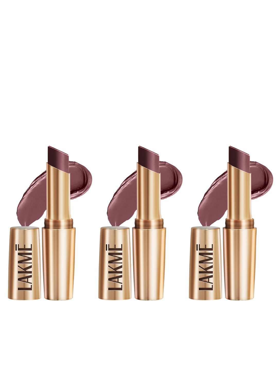 Lakme Set of 3 9to5 Powerplay Priming Matte Lipstick 3.6g each - Chocolate Crush