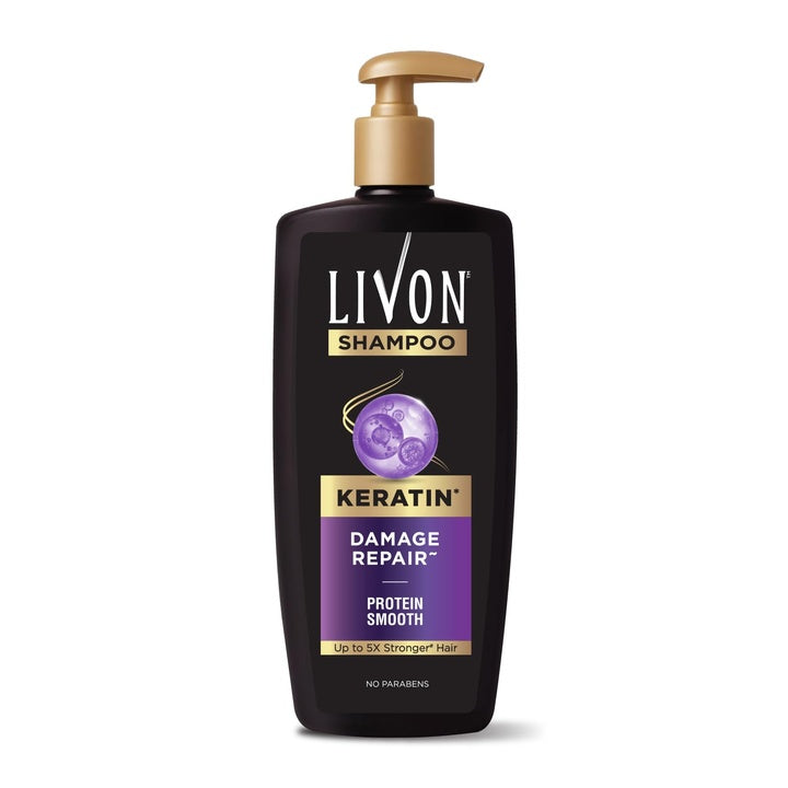 Livon Keratin Shampoo for Women & Men | Repairs Damaged Hair | Smooth & 5x Stronger Hair | No Parabens | 650ml