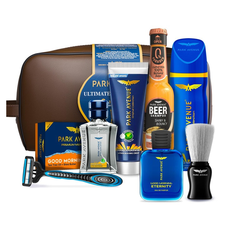 Park Avenue Ultimate Grooming Kit 9in1 Combo Grooming Kit for Men | Gift Set | Shaving Kit for Men | Shaving Foam | After Shave | Gift Hamper | Free Travel Pouch Inside