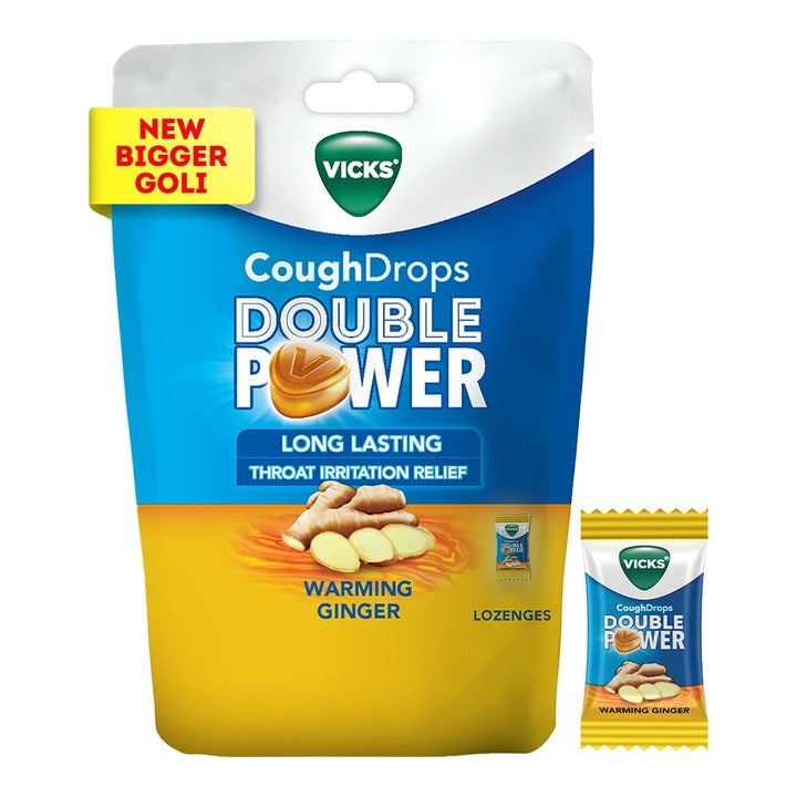 Vicks Cough Drops Double Power Warming Ginger : 25 Units