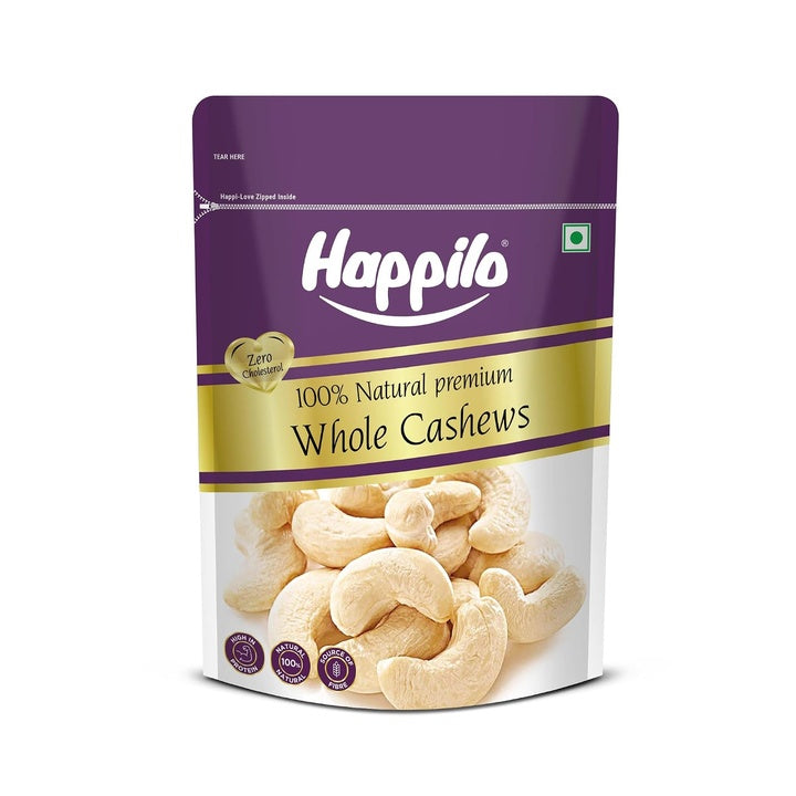 Happilo Premium Natural Whole Cashews 500g Value Pack | Dry Fruits, Kaju, Healthy Snacks | Unsalted Cashew Nuts | Crunchy, Nutritious & Delicious Nuts | Rich in Protein, Magnesium & Phosphorus