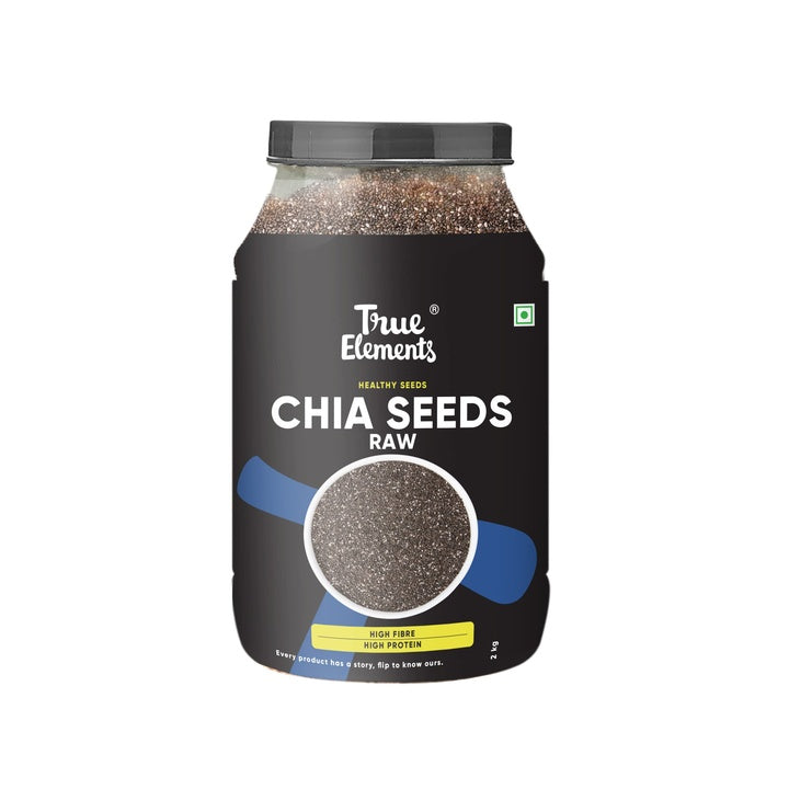 True Elements Chia Seeds 2kg - Raw Seeds for Eating | Chia seeds | Non GMO | Seeds for Weight Management | Diet Food | Rich in Fibre and Calcuim