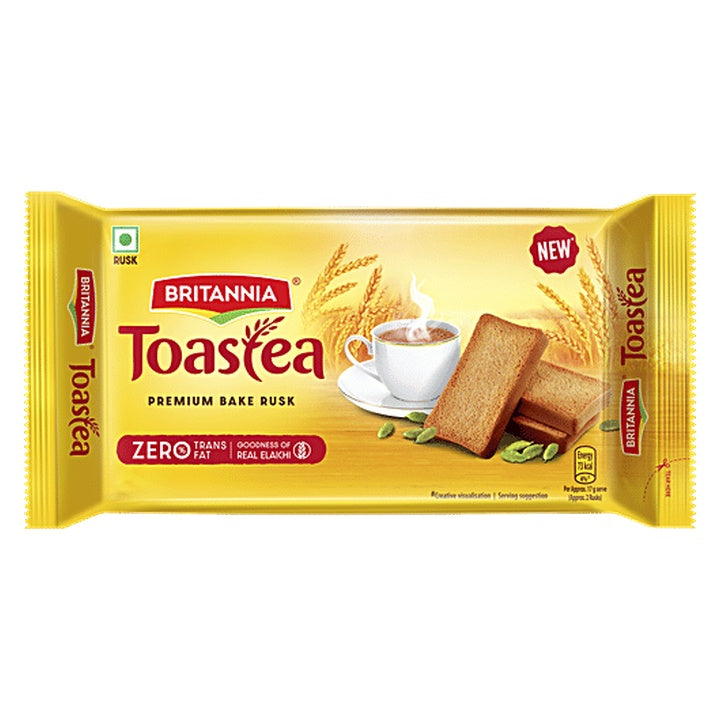 Britannia Toastea Premium Bake Rusk With Goodness Of Elaichi, Sooji & Wheat (250 g)