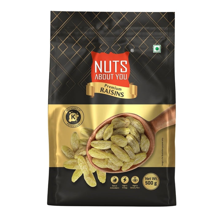 Nuts About You RAISIN 500 g | New Crop 2025 | Extra Long | Premium | 100% Natural | Kishmish | Saugi