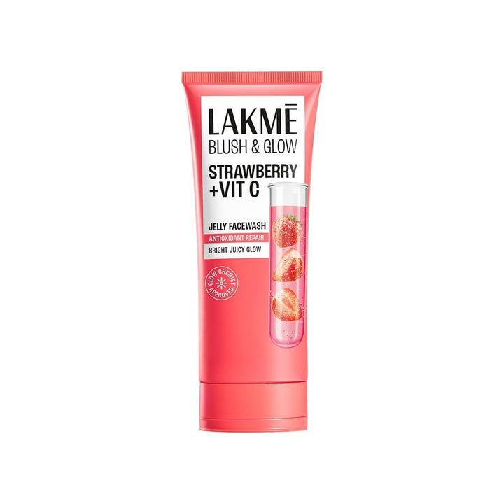 Lakme Blush & Glow Hydrating Strawberry Facewash, with Vitamin C Serum