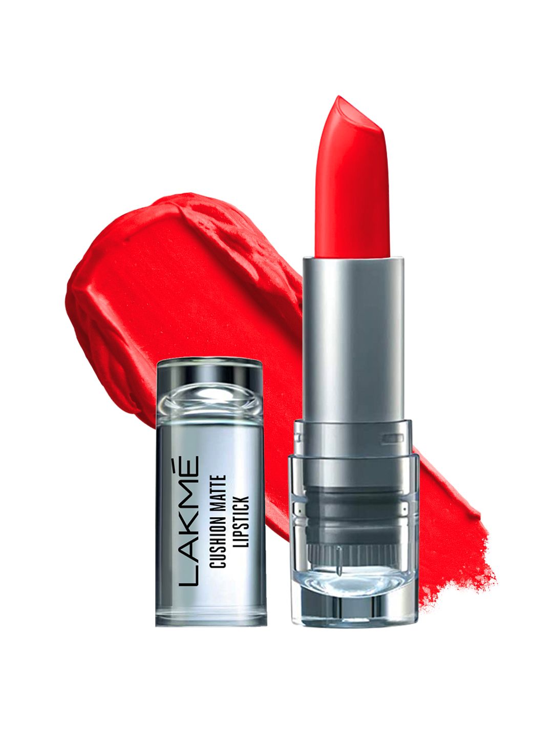 Lakme Cushion Matte Long Lasting Lipstick With French Rose Oil Ext 4.5g -  Red Bomb Shell