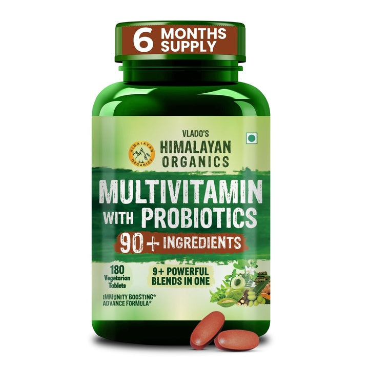 Vlado's Himalayan Organics Immunity Multivitamin Tablet for Men & Women with Probiotic 90+Vital Nutrients and 9+ Probiotic blends for Increase Energy & Immunity - Boost stamina, Strength & Muscles and Overall Health I Best Multi vitamin for Men &...