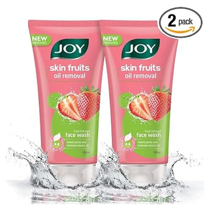 Joy Skin Fruits Infused Strawberry Oil Removal face Wash (Pack of 2 X 150 ML) Face Wash (300 ml)