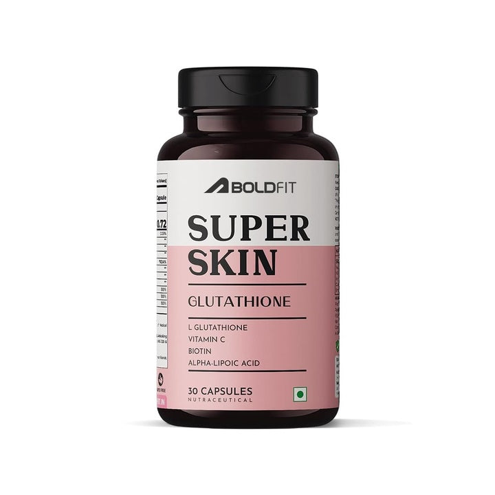 Boldfit Glutathione 400mg with Vitamin C & E, Biotin, Grape Seed Extract L-Glutathione Supplement for Women & Men for Skin Care, Immunity & Liver Detox – 30 Capsules