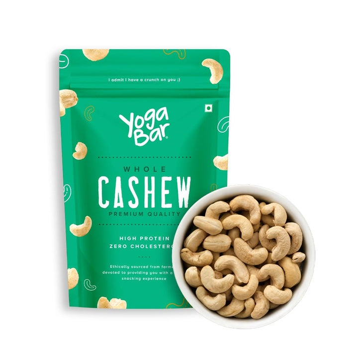YogaBar Premium Cashews 500g | Whole 320 Kaaju| 100% Natural King Size Crunchy Kaju | Premium Nuts & Dry Fruits | Rich in Fibre, Vitamin E, K, B6 | Boost Immunity| Healthy Snacks | Dry Fruit Gift Pack