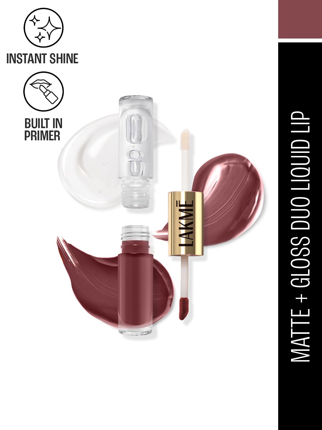 Lakme 9to5 Matte To Glass 2 in 1 Transferproof Liquid Lip Color 7.6ml - Beachy Vibe MN01