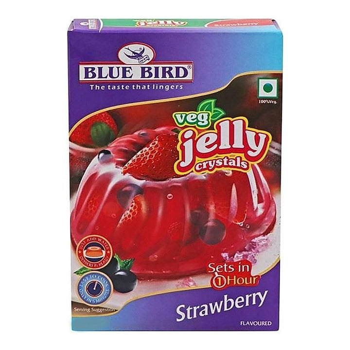 Blue Bird Strawberry Flavour Veg Jelly Crystals : 100 g