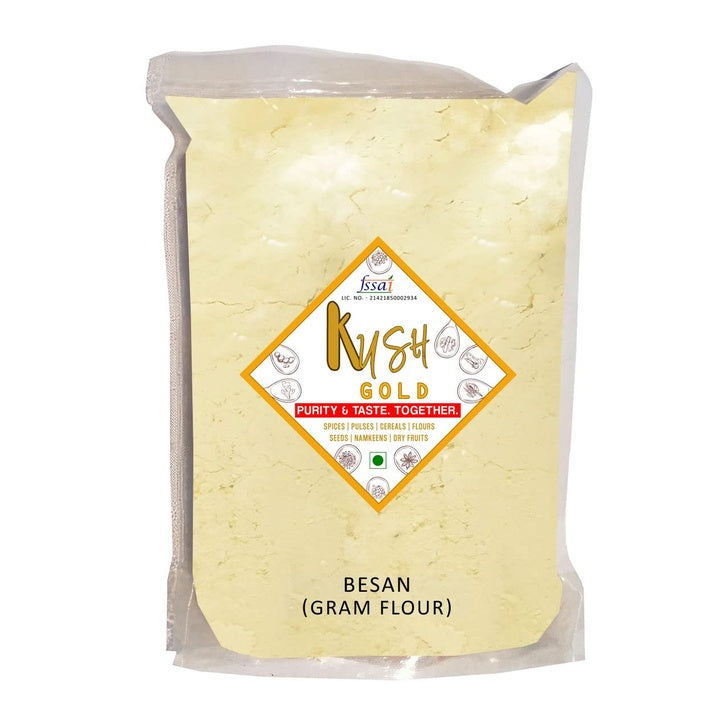 Kush Gold Pure & Natural Gram Flour/Besan/Chana Atta/Bengal Gram - 100% Chemical Free (750gm Pack)