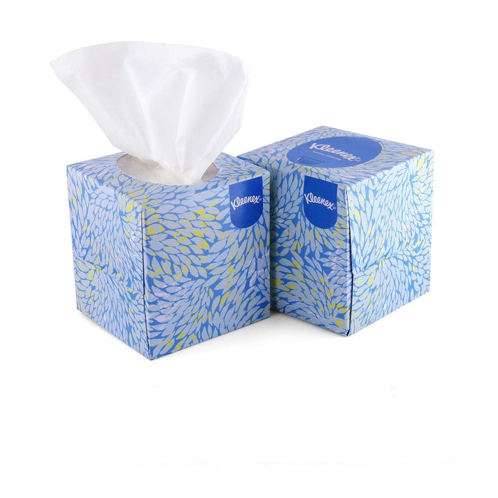 Kleenex® 2 ply Facial Tissue Cube Box, 50 Pulls, Pack of 2 (Total 100 Sheets) (60039)