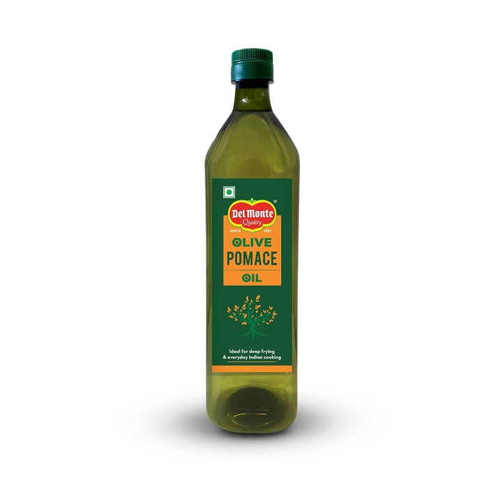 Del Monte Pomace Olive Oil (Imported) 1L Pet Bottle| All-purpose everyday cooking oil for regular Indian cooking | Ideal for deep frying, roasting, baking | High MUFA & Low in Saturated Fat