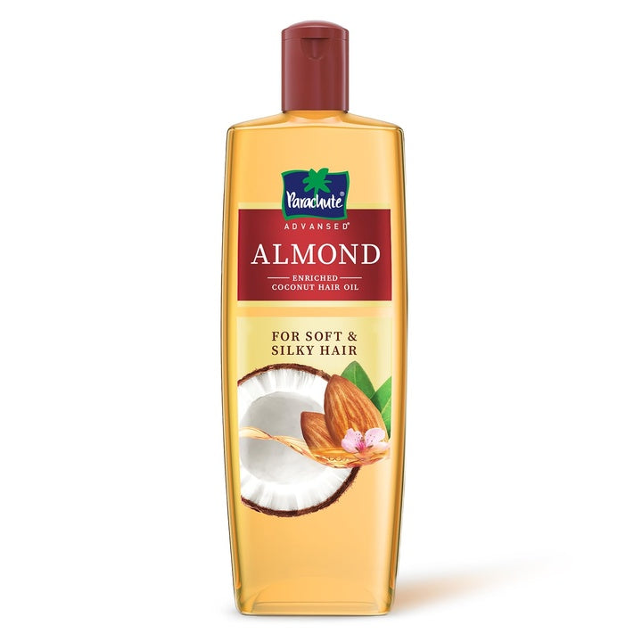 Parachute Advansed Almond enriched Coconut Hair Oil with Vitamin E 300ml|Nourishes & Softens Hair | Helps Control Hair Fall| Helps Promotes Hair Growth | Up to 2x Softer Hair|Non-Sticky Formula| Dermatologically-Tested Hair Oil | For Men & Women