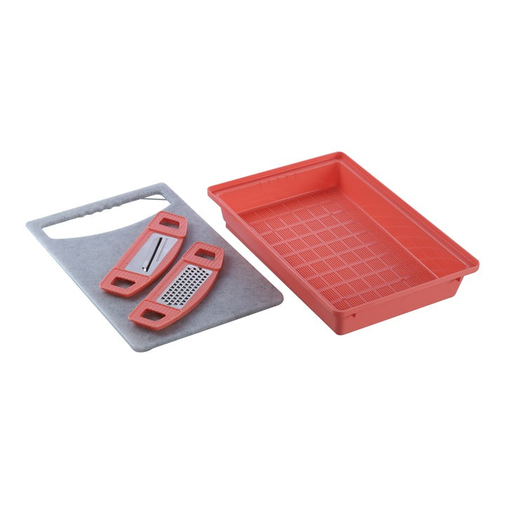 Unica Marble Design Multipurpose Chopping Board (Coral) - Set of 4: 1 Unit