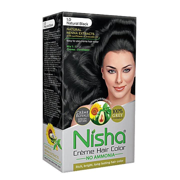 Nisha Creme Hair Colour - 1.0 (1 pc)