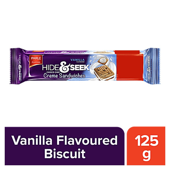 Parle Platina Hide & Seek Vanilla Flavoured Choco Chip Sandwich Biscuits (100 g)
