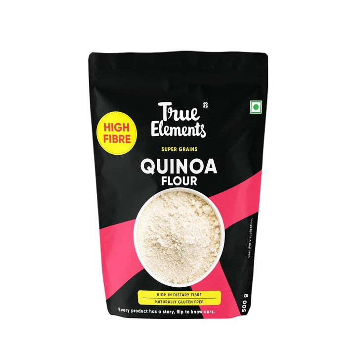 True Elements Quinoa Flour, High Fibre Super Grain, Naturally Gluten Free, 500g, High in Dietary Fibre, Whole Grain Certified