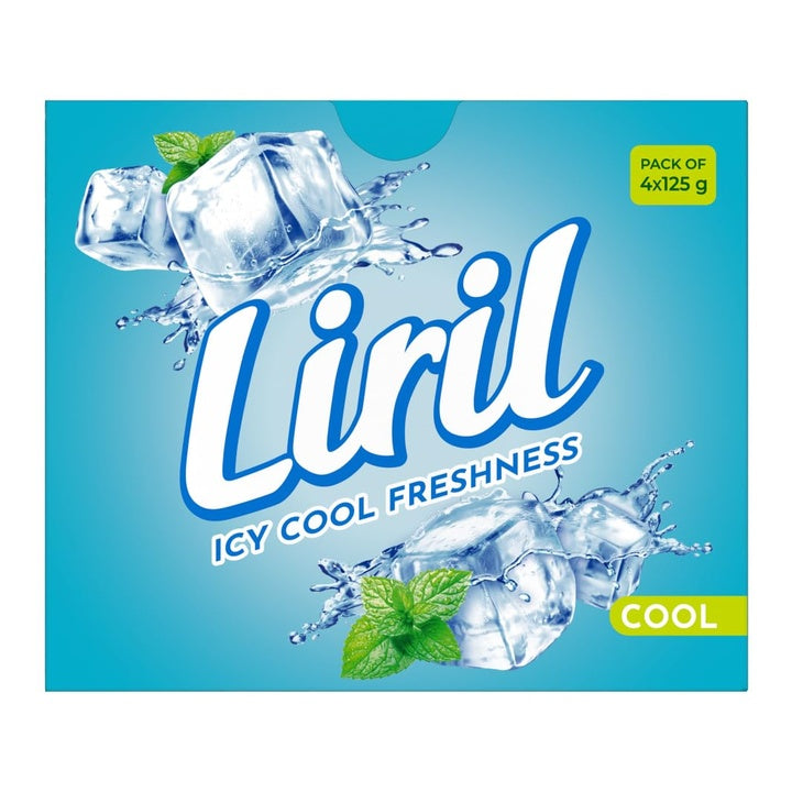 Liril Cool Bathing Bar | Feel the Burst of Icy Cool Freshness | Pack of 4 (4x 125g)