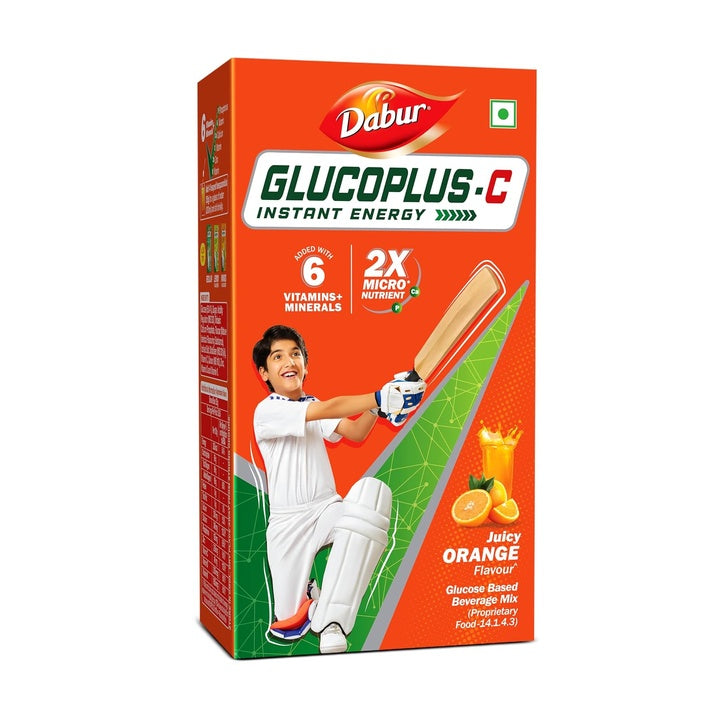 Dabur Glucoplus C Instant Powder Energy Glucose (Orange Flavour) - 1kg | Replenishes Energy with 6 Added Vitamins and Minerals | Vitamin C and Zinc Helps Boost Immunity | Calcium, Phosphorus and Vitamin K Support Bone Health.