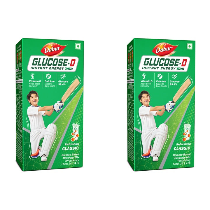 Dabur Glucose D Instant Energy Drink - 1kg x2 Regular (Carton Powder)| Boosts Immunity Sports Drink (2x1 kg, Regular Flavored)
