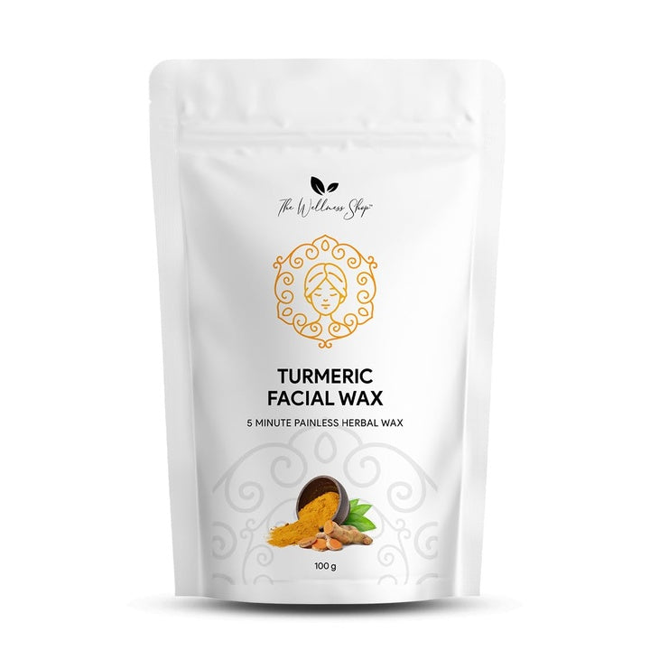 The Wellness Shop Women - Turmeric Facial Wax Powder For Leg | 5 Minute Painless Face Hair Removal Waxing Powder | Easy To Use At Home (100G) (Turmeric)