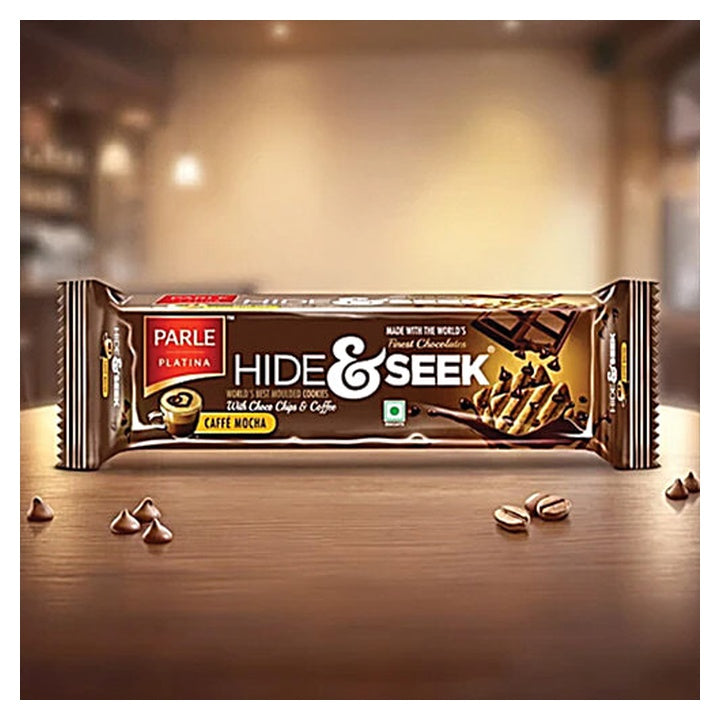 Parle Platina Hide & Seek Caffe Mocha Flavoured Cookies With Choco Chips (100 g)