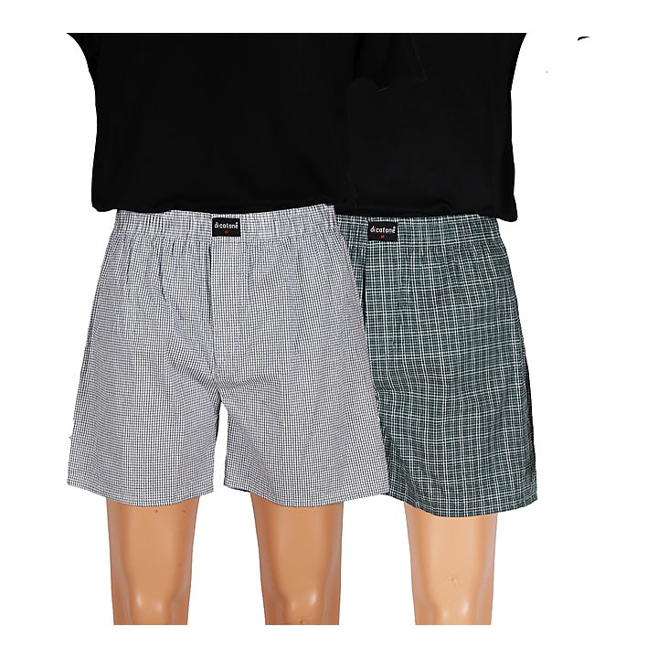 DI COTONE Mens Boxer Pack of 2 - Green & White (XL) : 1 Unit