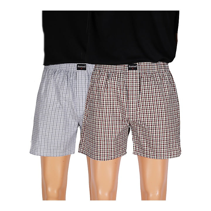 DI COTONE Mens Boxer Pack of 2 - Maroon & Grey (XL) : 1 Unit