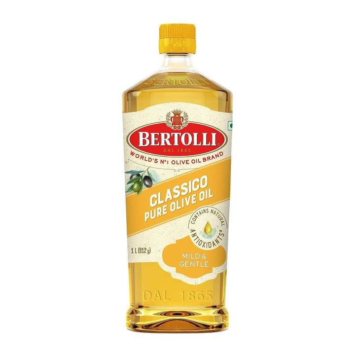 Bertolli Classico Olive Oil- Pure Olive Oil- All Purpose Cooking Oil- Mild Taste-Grilling, Roasting-Italian Brand World no 1- from the Makers of Figaro- 1L Bottle